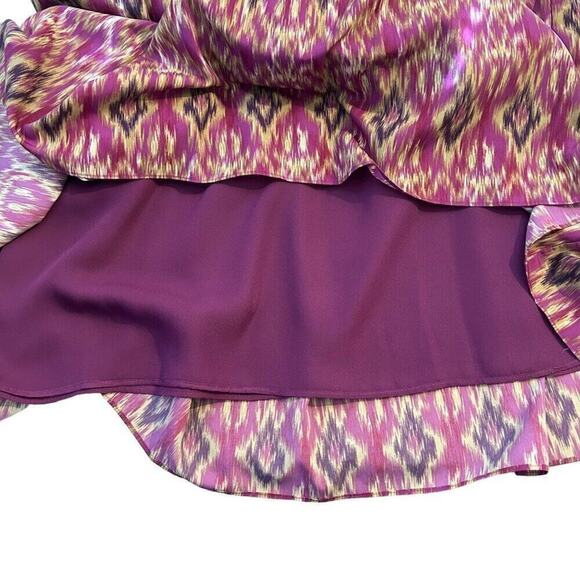 Lauren Ralph Lauren Dress Size 10 Purple Geometric Midi - Picture 10 of 10